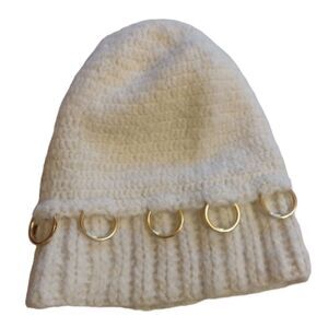 Rachel Comey hat Superfine Alpaca blend hand knitted gold ring embellishments
